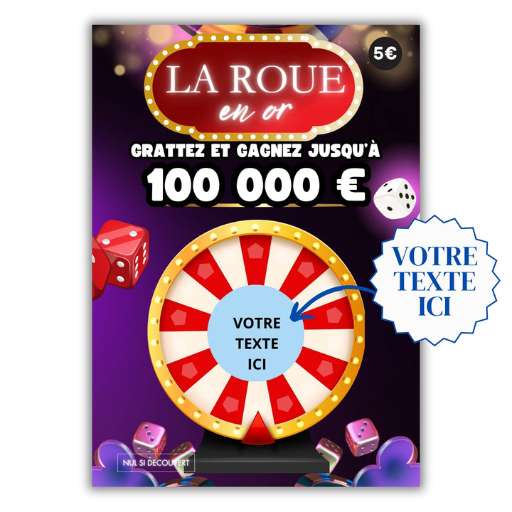 La roue en or - Carte à Gratter personnalisable